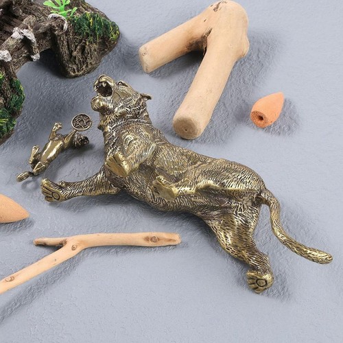 Brass tiger figurine wild life - brass,