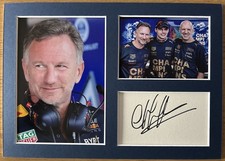 Christian HORNER Signed Mounted Card Display A4 - F1 RED BULL Formula One Team