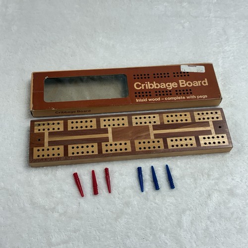 Vintage wooden cribbage board - cribbage,