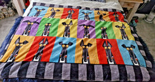 RICHARD SKIPWORTH GREYHOUND CARTOON DESIGN FLEECY THROW BLANKET  FREEPOST