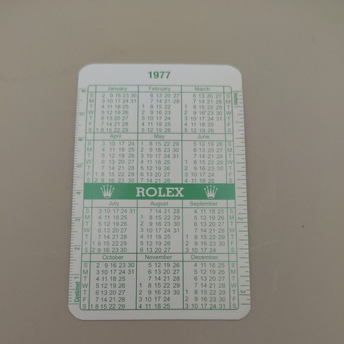 Rolex calander cards 1976 - calander,