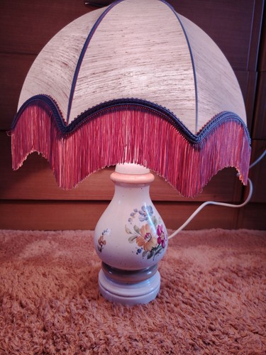 Large white floral lamp - floral,