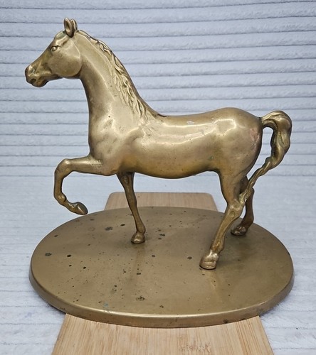 Brass prancing horse figure - prancing,