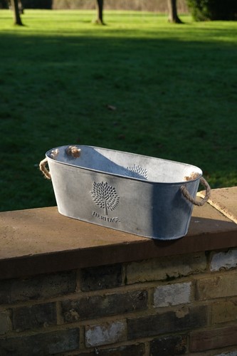 Zinc medium trough - trough, flowers