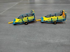 2 x Britains No. 9557 - Bale Sledge Cart farm trailers - Joblot Spares or Repair