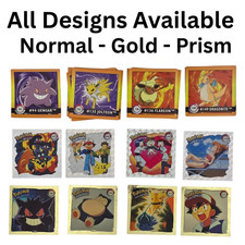 1999 Pokémon Artbox Stickers Singles Gold Prism Foil and Normal Designs VGC