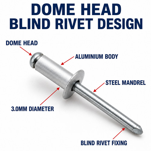 Pop rivets 0mm aluminium - 3.0mm,