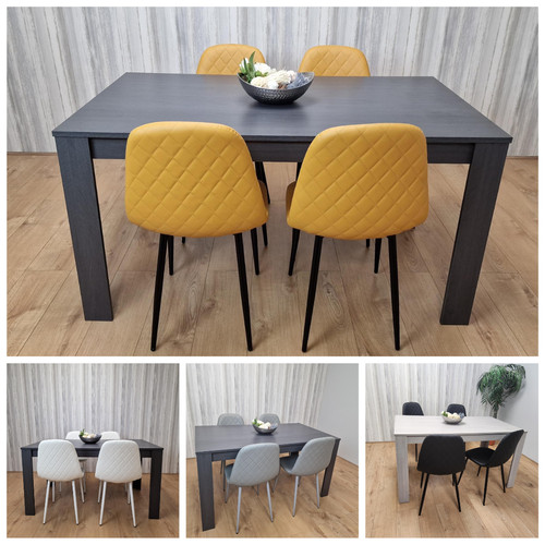 Grey wood dining table - wood,