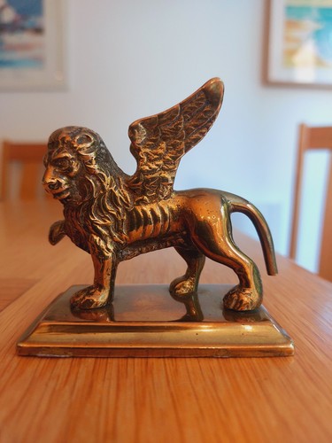 Vintage brass winged lion - vintage,