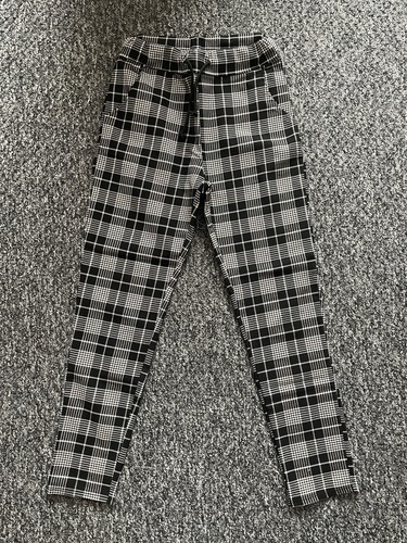Women black white grid plaid - black,