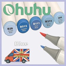 Ohuhu Honolulu B Alcohol Markers – B Blue (Individual, Brush & Fine Tip)
