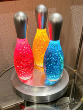 Novelty Glitter Bowling Pin Skittles Table Light - Red, Yellow and Blue