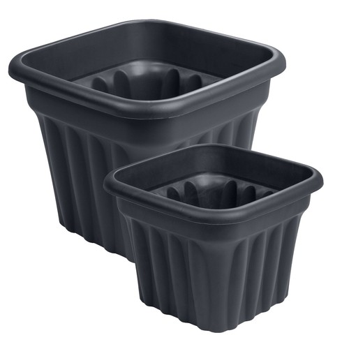 Graphite grey square - grey, pot