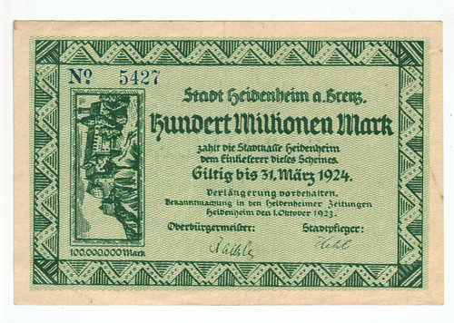Germany banknote 100 million - 100,