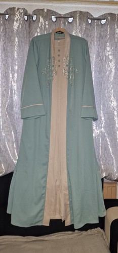 Light blue and beige abaya - and,