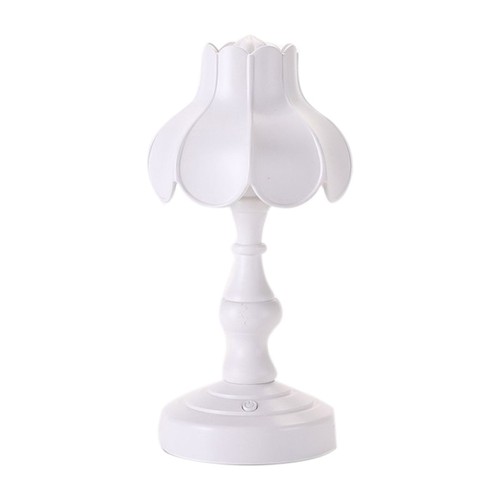 White desk lamp retro leaf - white,
