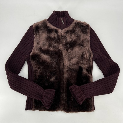 Vintage y2k ribbed faux fur - vintage,