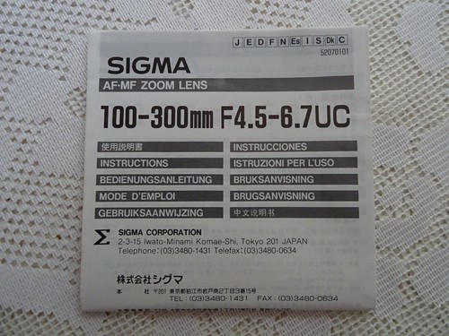 Sigma 100 300mm - sigma, af-mf