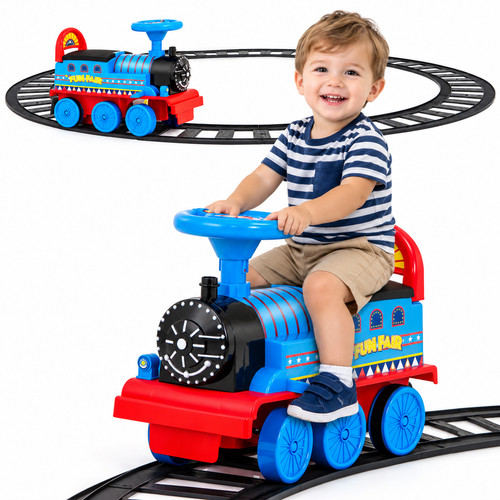 Kids ride train fun fair - kids,