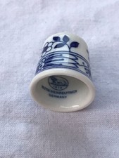 Hutschenreuther Germany Vintage Blue & White Floral Thimble