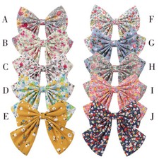 large hair bow clips floral