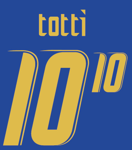 Italy totti nameset 2006 - totti, shirt