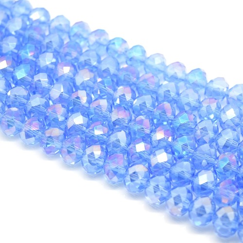 Faceted rondelle crystal glass - faceted,