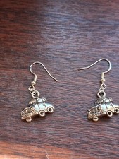 Beautiful car 925 Silver plated hook Dangle Earrings