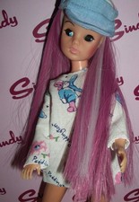 Sindy  Doll OOAK Reroot Pink/White Long Hair In 1960's Look Outfit & Boots