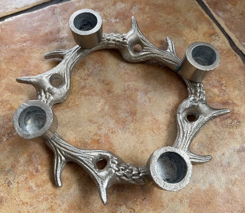 Silver coloured metal stag - coloured,