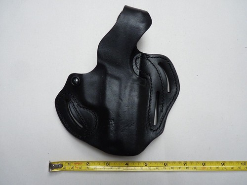 Black leather pistol - black, holster