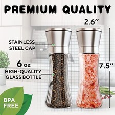 2Pcs Salt Pepper Grinder Set