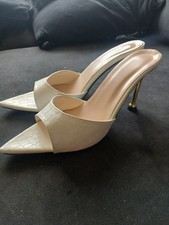 White High Heel Mules Uk 8 To 9