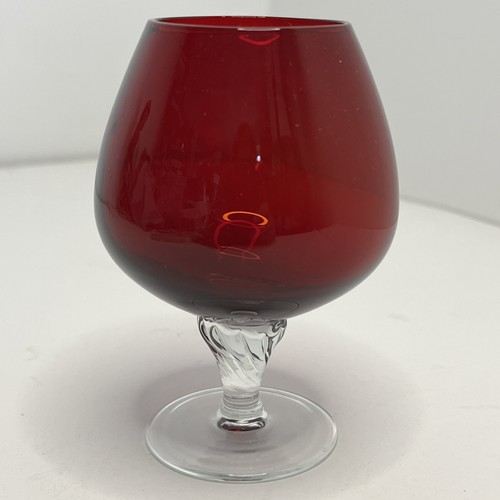 Red balloon brandy glass - red,