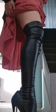Sexy Soft  Black Leather Thigh