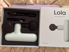 LOLA PORTABLE MASSAGE DEVICE MASSAGER 4 ATTACHMENT HEADS TRAVEL MINT CREAM