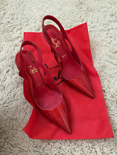 Red patent leather pointed toe - patent,