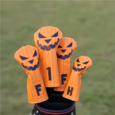 UK Halloween Pumpkin Golf Headcover Driver/FW/UT/Iron/Square/Blade Putter Cover
