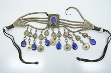 Afghan Lapis Lazuli Kuchi Tribal Choker Necklace Belly Dancer Middle Eastern Vtg