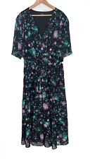 Ladies Joanna Hope Dress Size 28 Black Purple Green & White BNWOT