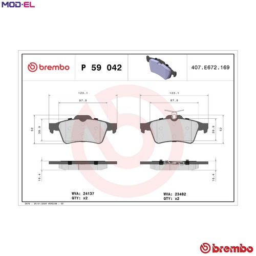 Brake pad set - brake,