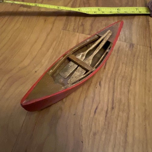 Vtg mini wooden - 5", canoe