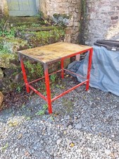 work bench  metal frame with wooden top