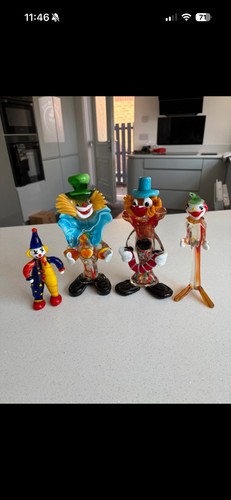 Murano glass clown figurines - glass,