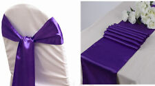Satin Chair Sashes Bow + Satin Table Runner Wedding Party Decoration - FREE SHIP
