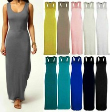 WOMENS LADIES LONG MAXI DRESS