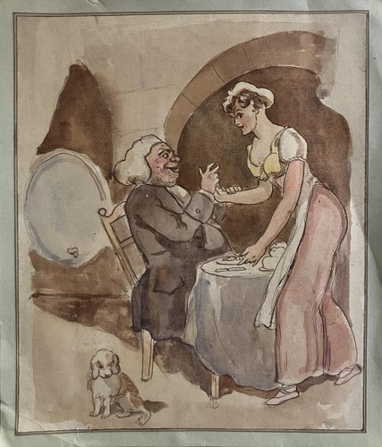 Antique watercolour painting - antique,