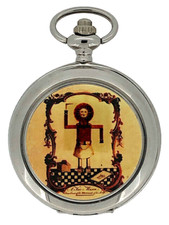 New Vintage Masonic Mechanical Silver Case Pocket Watch And Chain