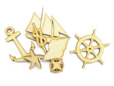 7x Wooden MDF Sailing Shape