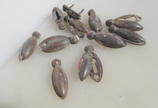 Victorian Bronze Keyhole Cover Escutcheon Plate Old Antique Brass Oval - £8each